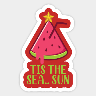 Tis The Sea Sun Sticker